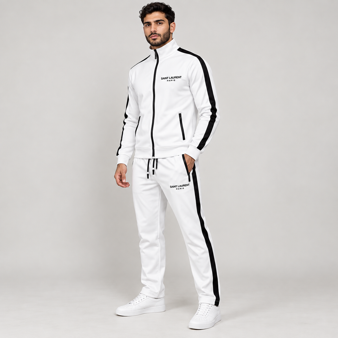 Men's Saint Laurent Dri-Fit TrackSuit | Color: White | View 2