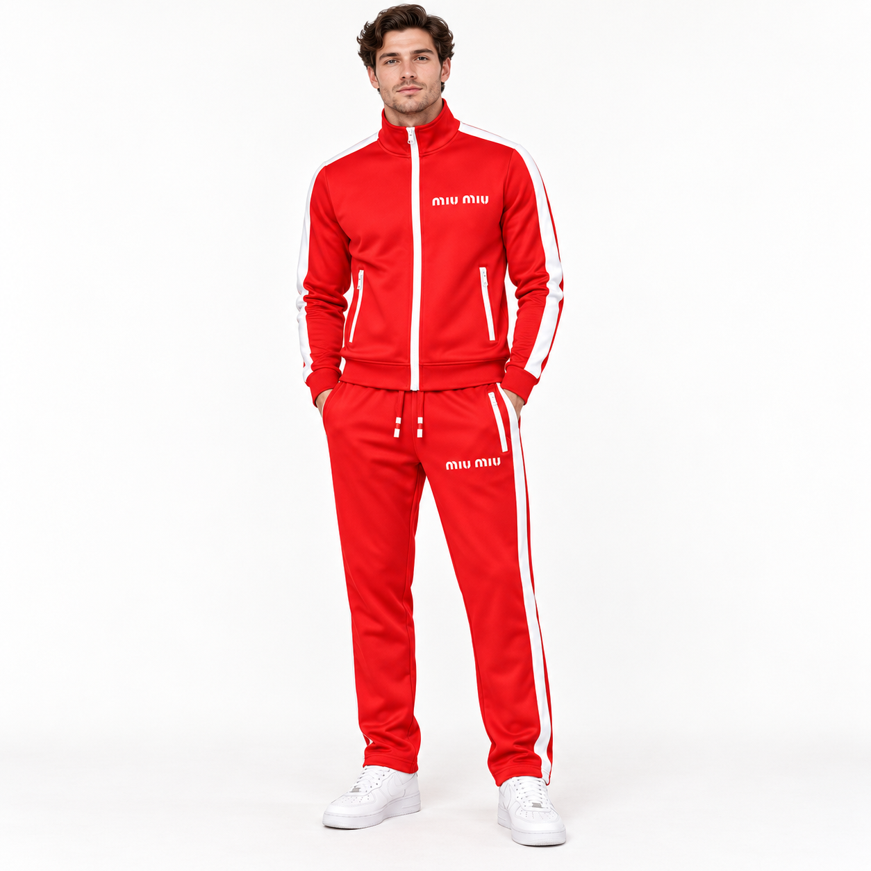 Men's Miu Miu Dri-Fit TrackSuit | Color: Red | View 1
