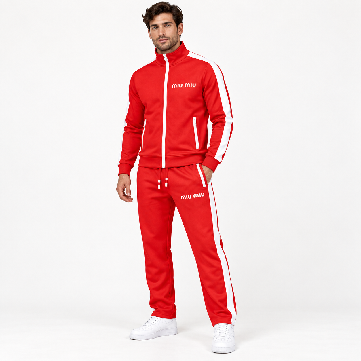 Men's Miu Miu Dri-Fit TrackSuit | Color: Red | View 2