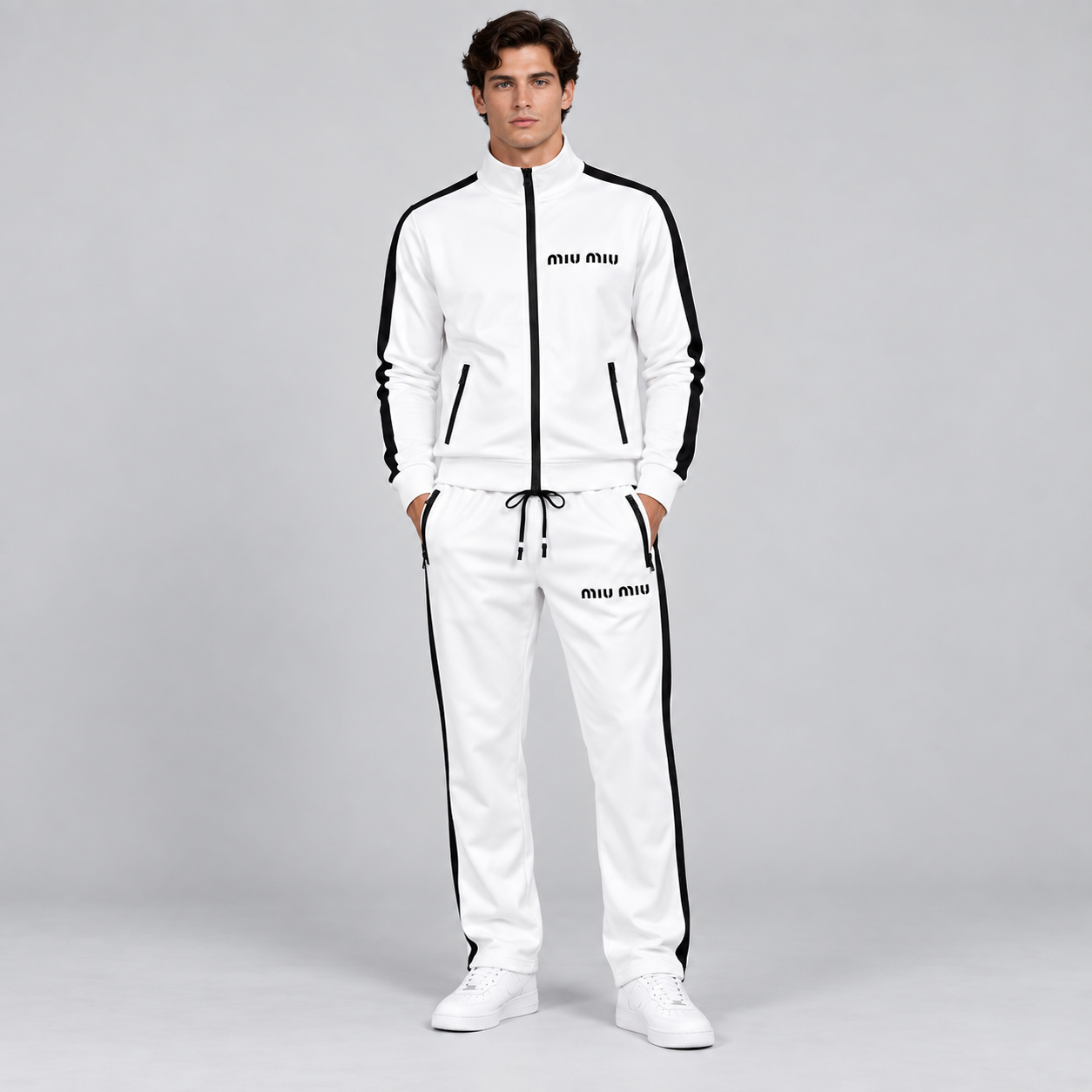 Men's Miu Miu Dri-Fit TrackSuit | Color: White | View 1