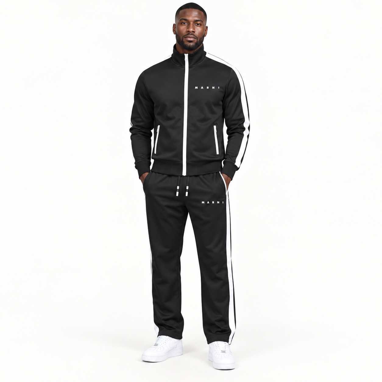 Men's Marni Dri-Fit TrackSuit | Color: Black | View 1