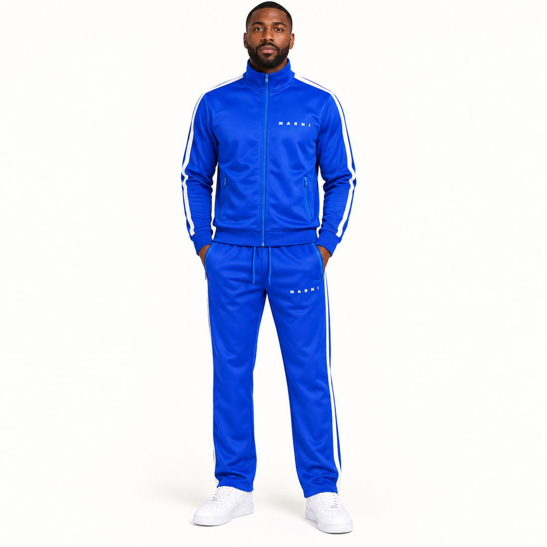 Men's Marni Dri-Fit TrackSuit | Color: Blue | View 1