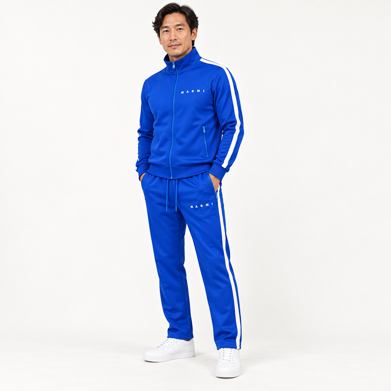 Men's Marni Dri-Fit TrackSuit | Color: Blue | View 2