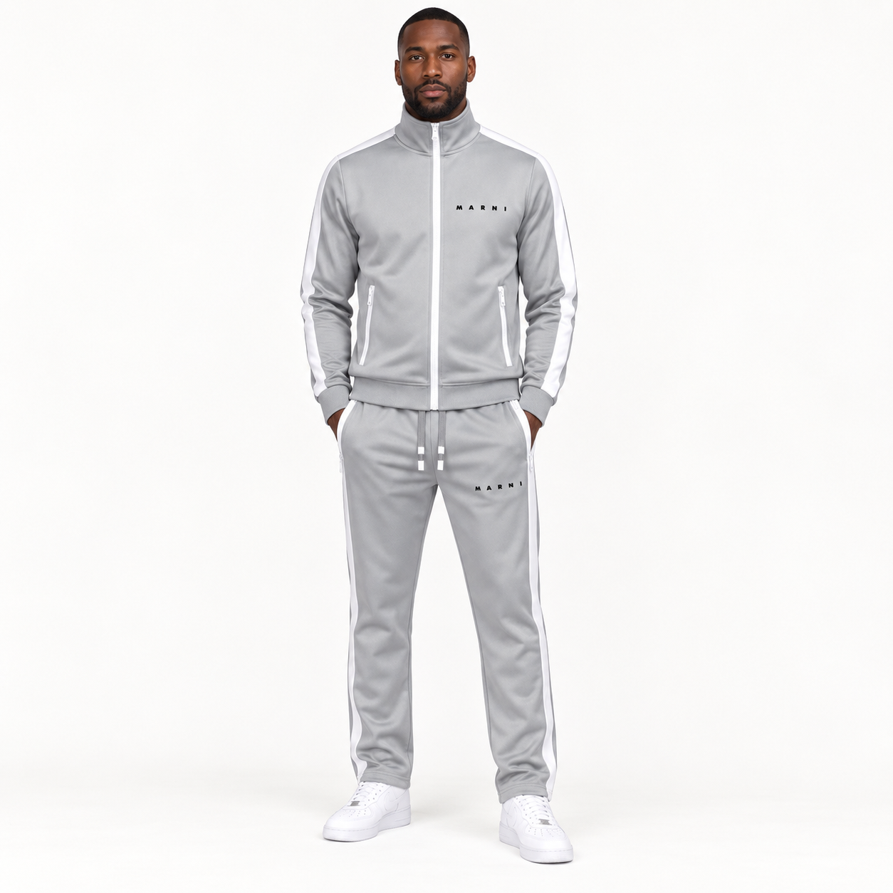 Men's Marni Dri-Fit TrackSuit | Color: Grey | View 1