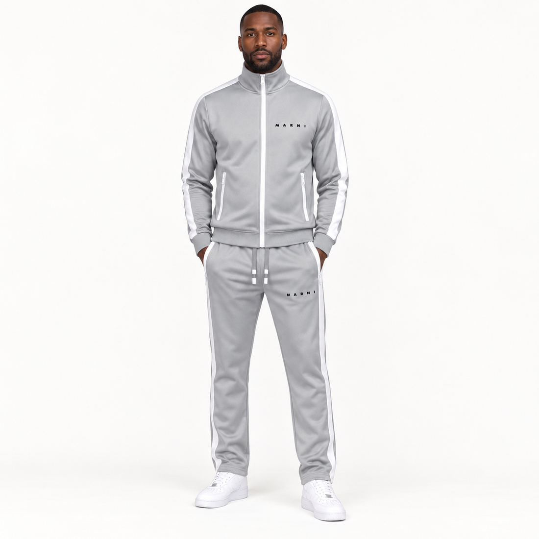 Men's Marni Dri-Fit TrackSuit | Color: Grey | View 1