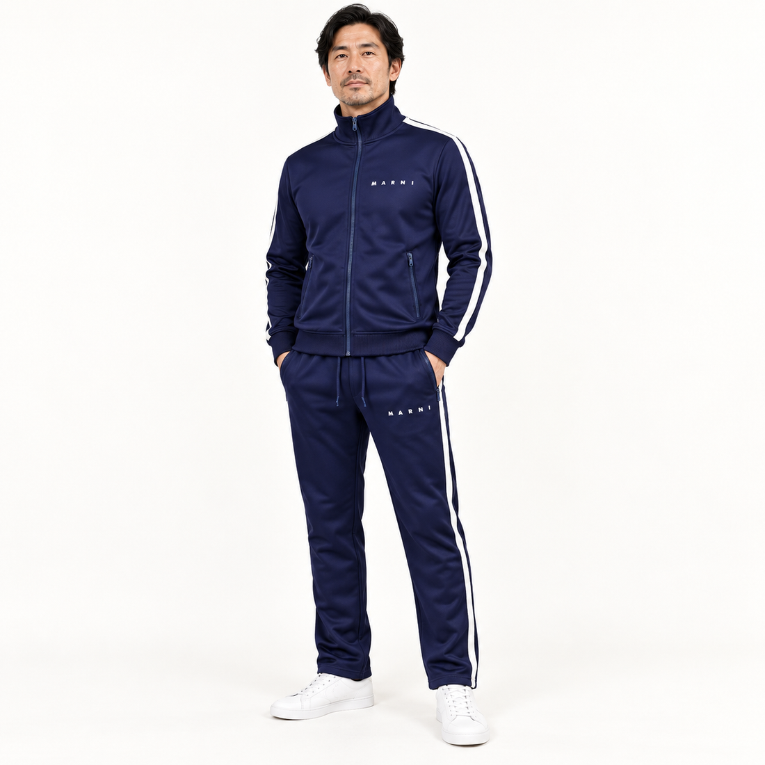 Men's Marni Dri-Fit TrackSuit | Color: Navy | View 2