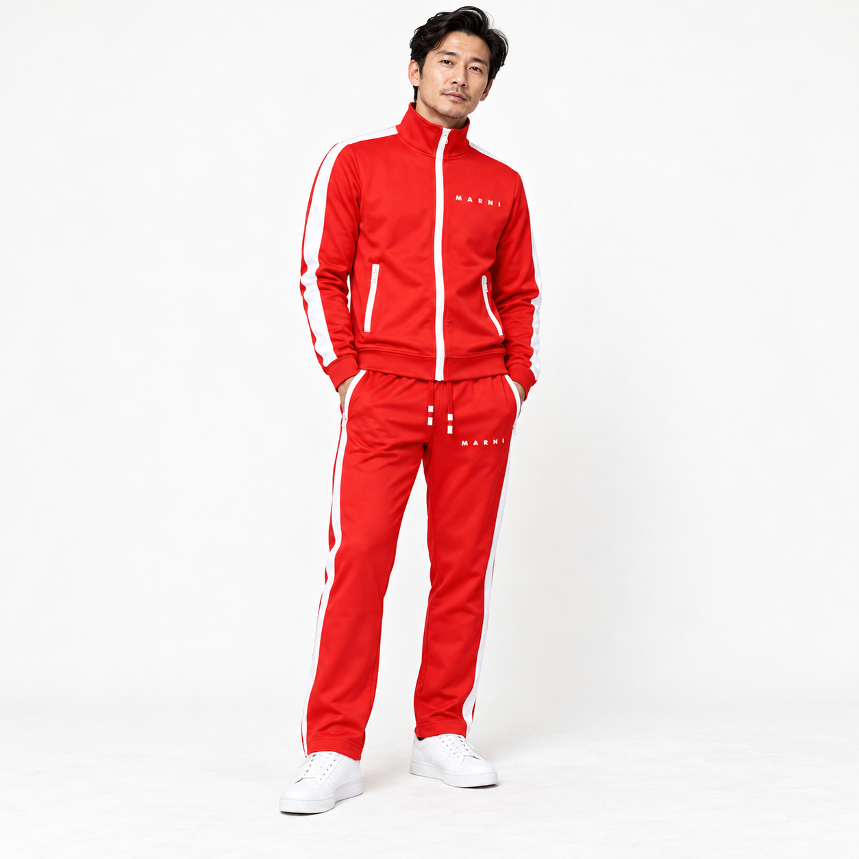 Men's Marni Dri-Fit TrackSuit | Color: Red | View 2