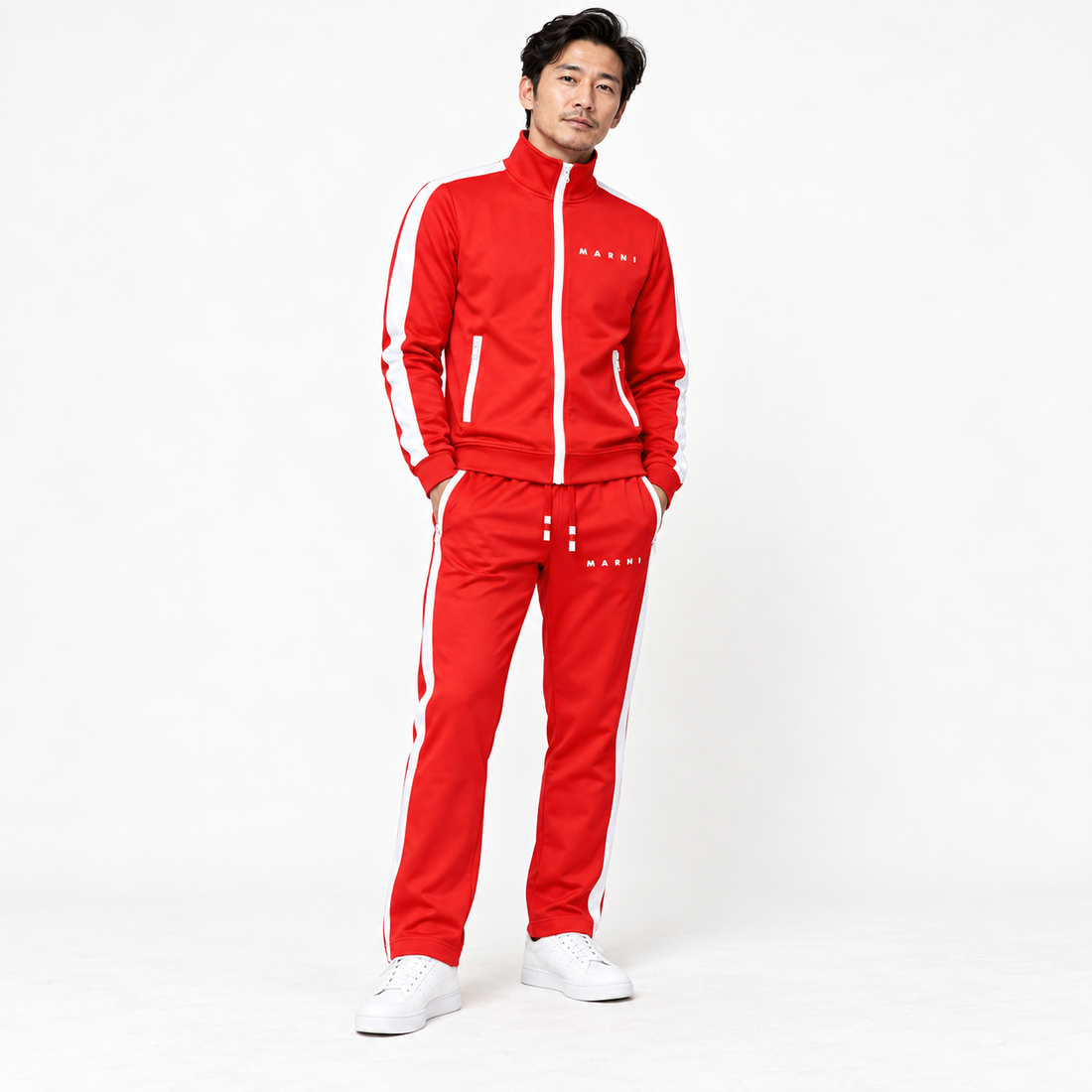 Men's Marni Dri-Fit TrackSuit | Color: Red | View 2