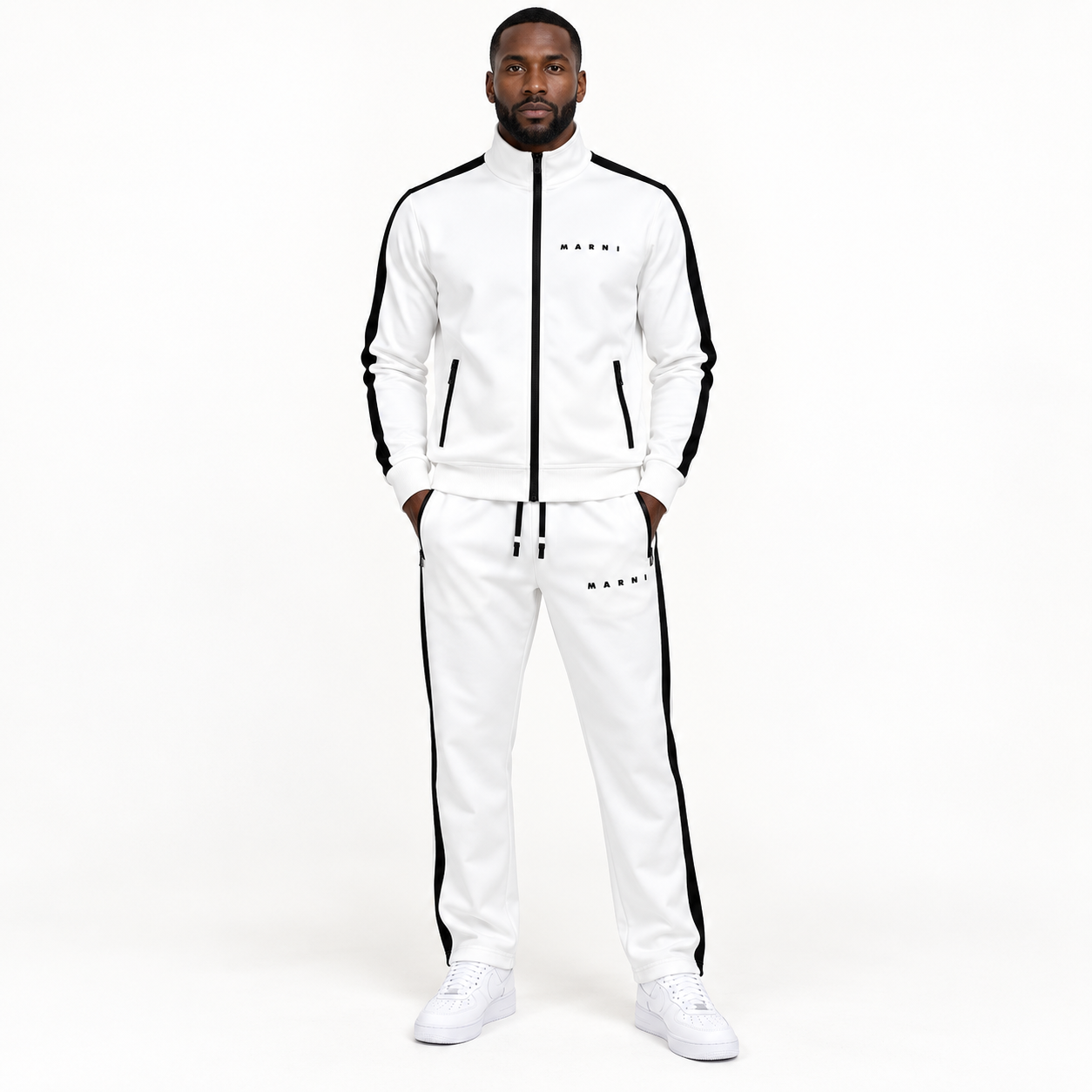 Men's Marni Dri-Fit TrackSuit | Color: White | View 1