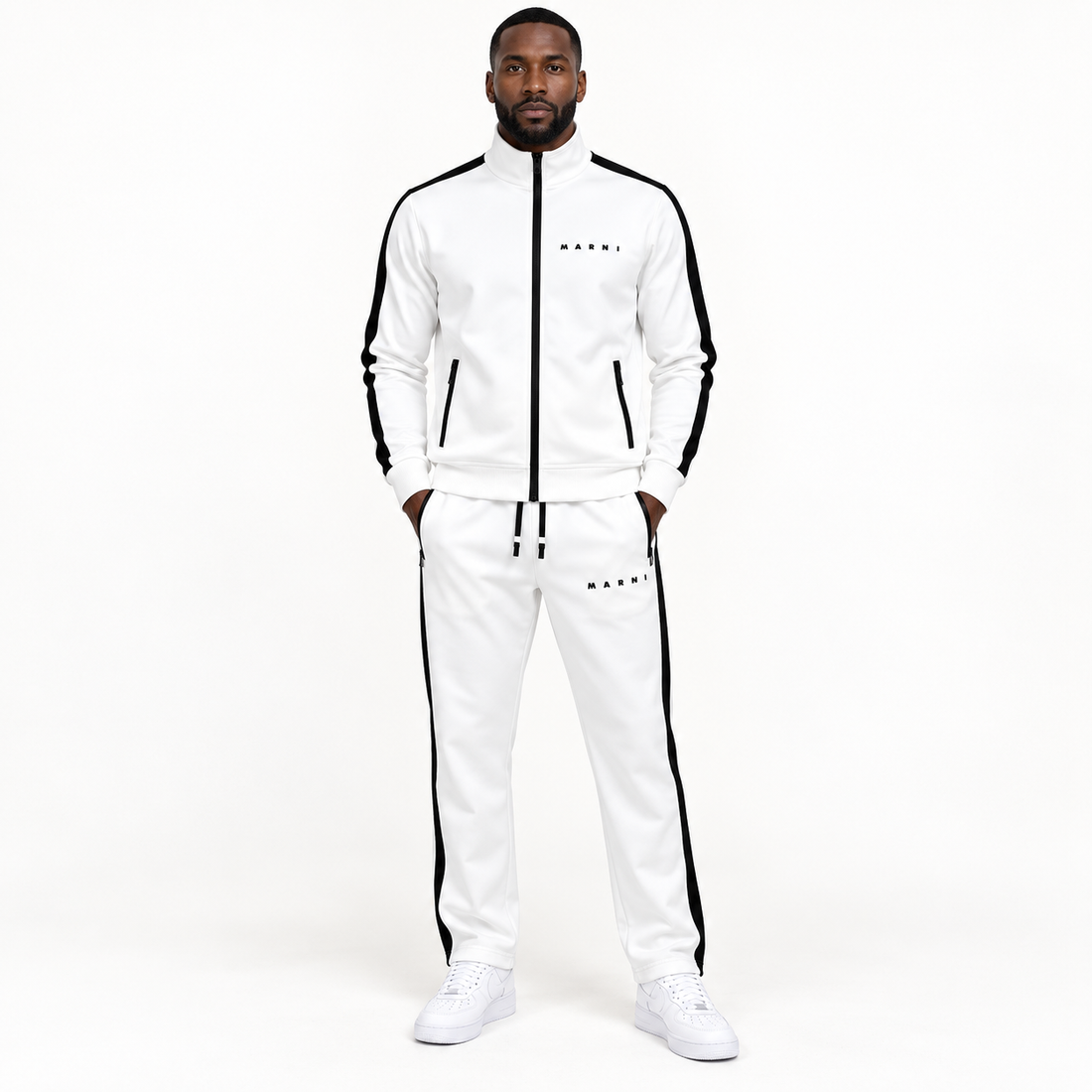 Men's Marni Dri-Fit TrackSuit | Color: White | View 1