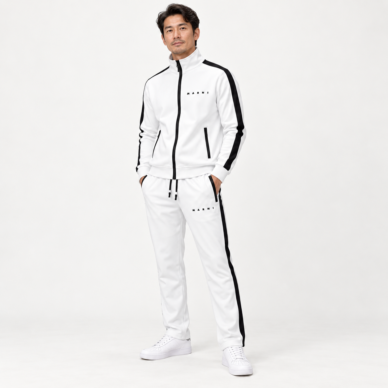 Men's Marni Dri-Fit TrackSuit | Color: White | View 2