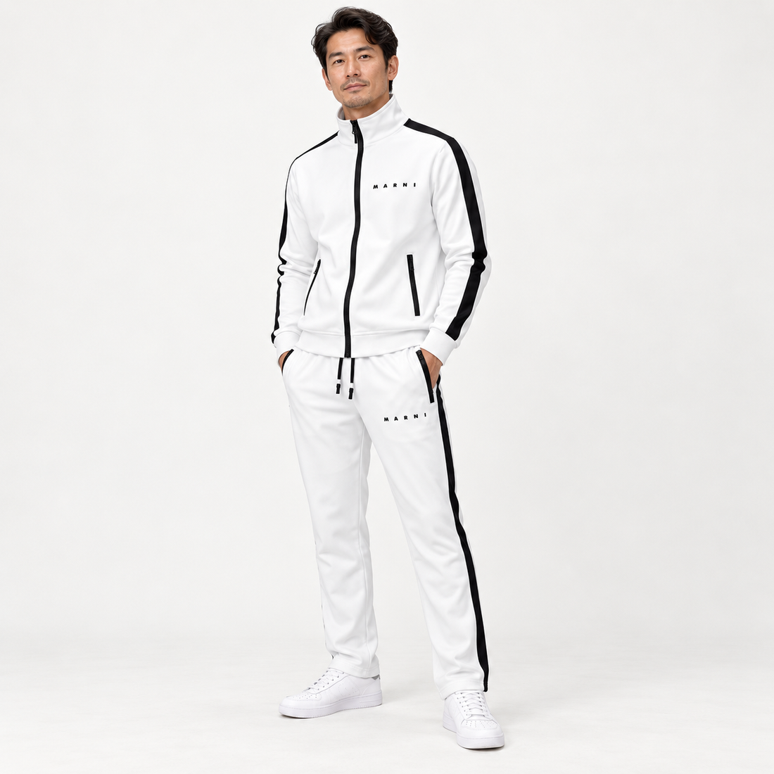 Men's Marni Dri-Fit TrackSuit | Color: White | View 2