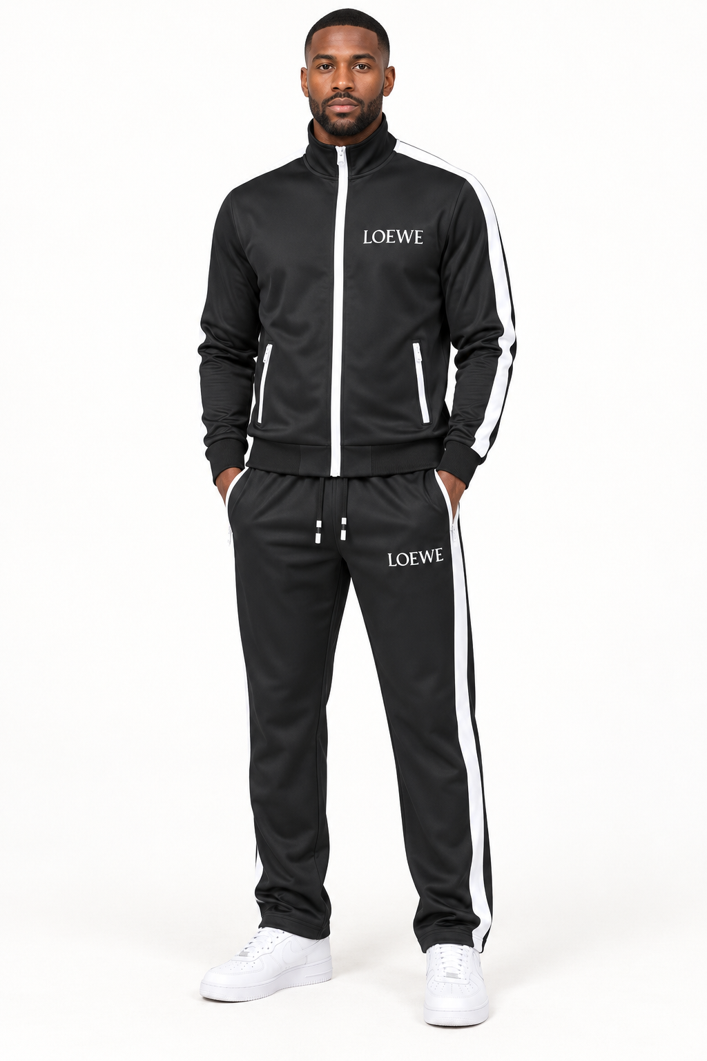 Men's Loewe Dri-Fit TrackSuit | Color: Black | View 1