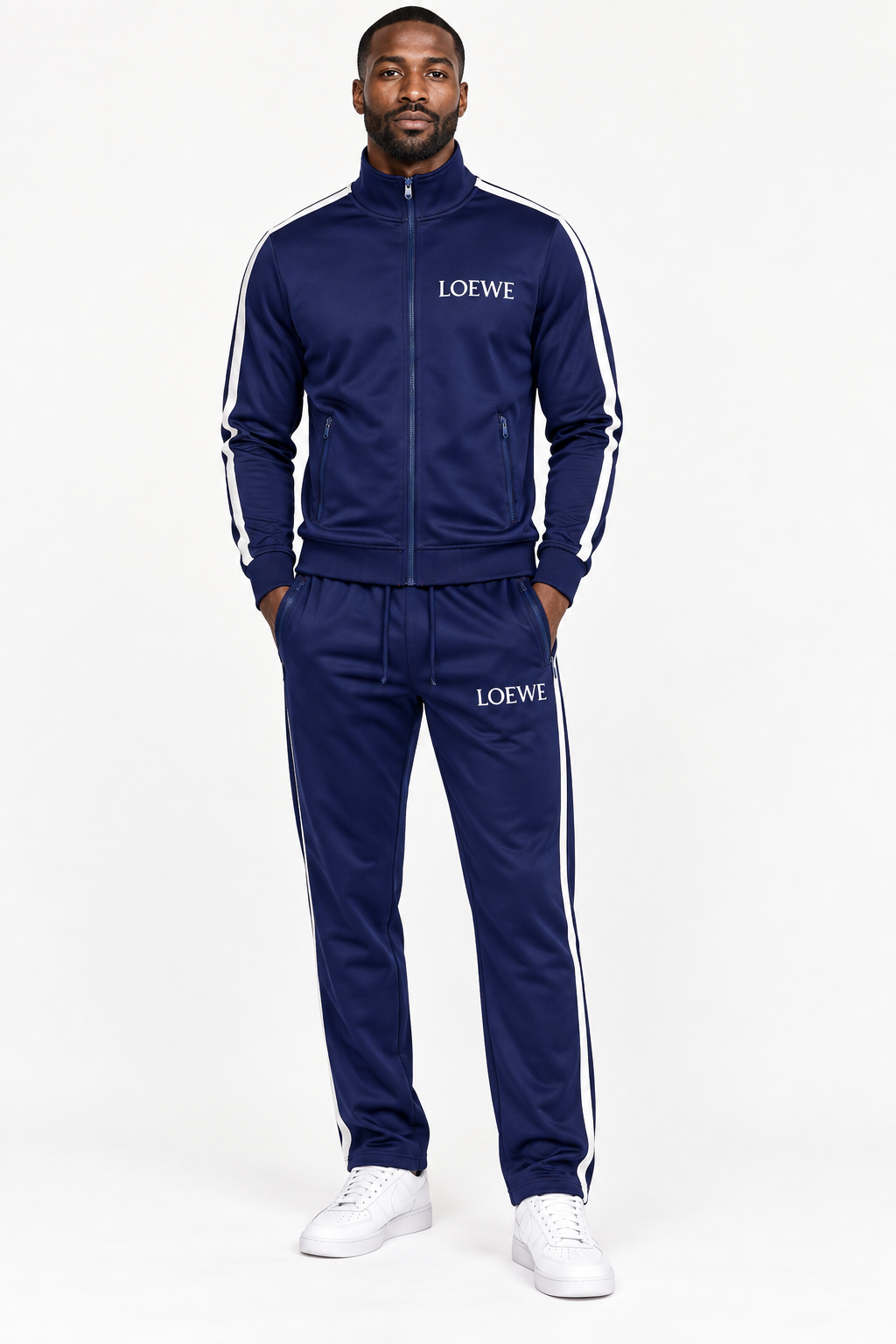 Men's Loewe Dri-Fit TrackSuit | Color: Navy | View 1