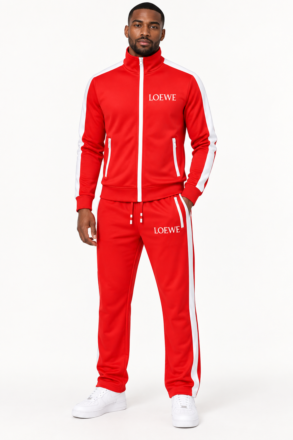 Men's Loewe Dri-Fit TrackSuit | Color: Red | View 1