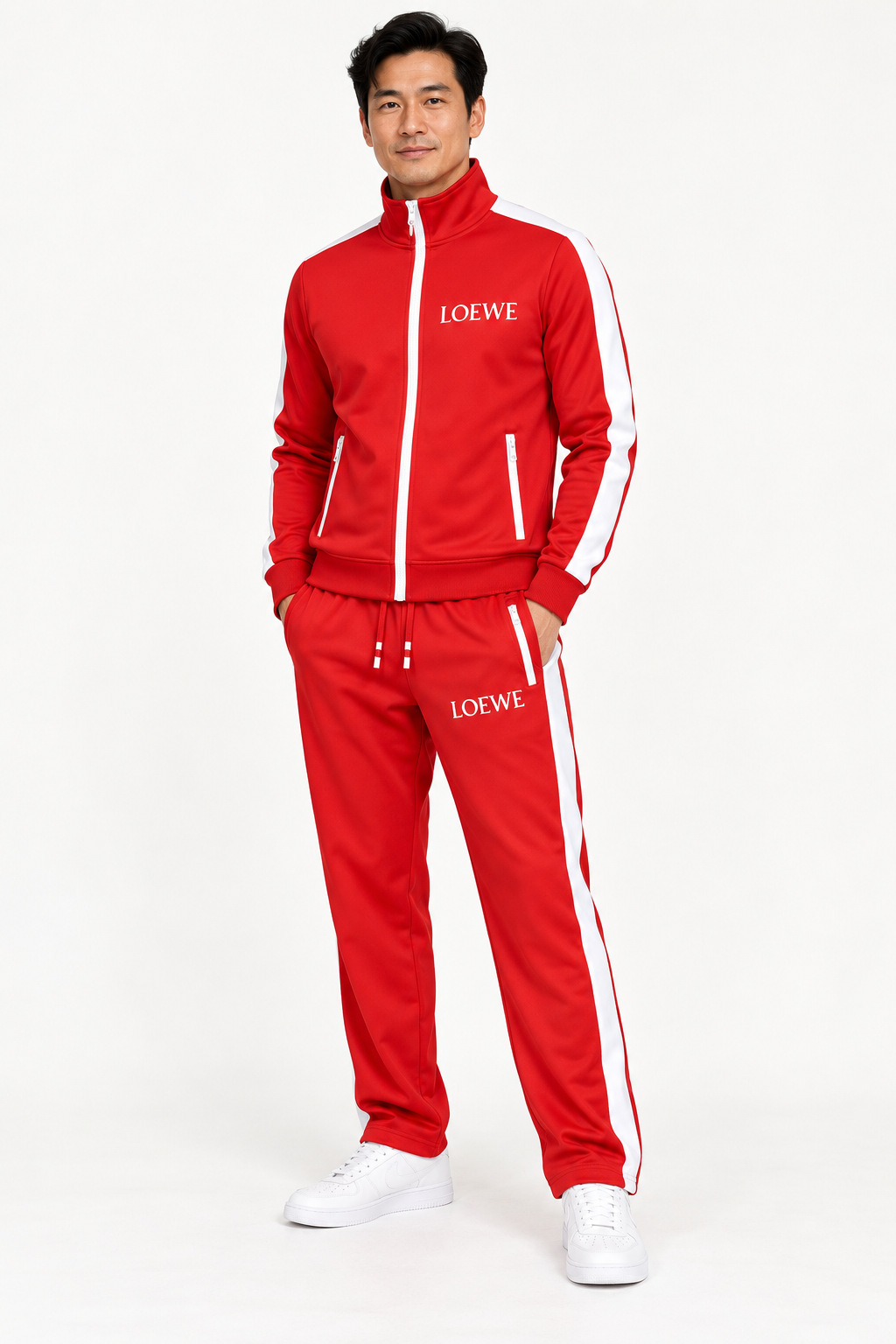 Men's Loewe Dri-Fit TrackSuit | Color: Red | View 2