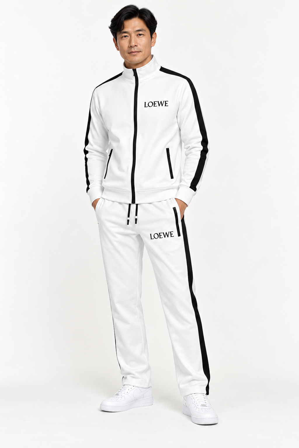 Men's Loewe Dri-Fit TrackSuit | Color: White | View 2