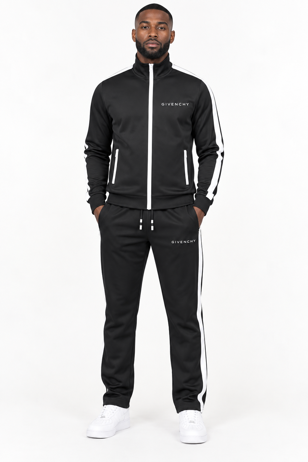 Men's Givenchy Dri-Fit TrackSuit | Color: Black | View 1