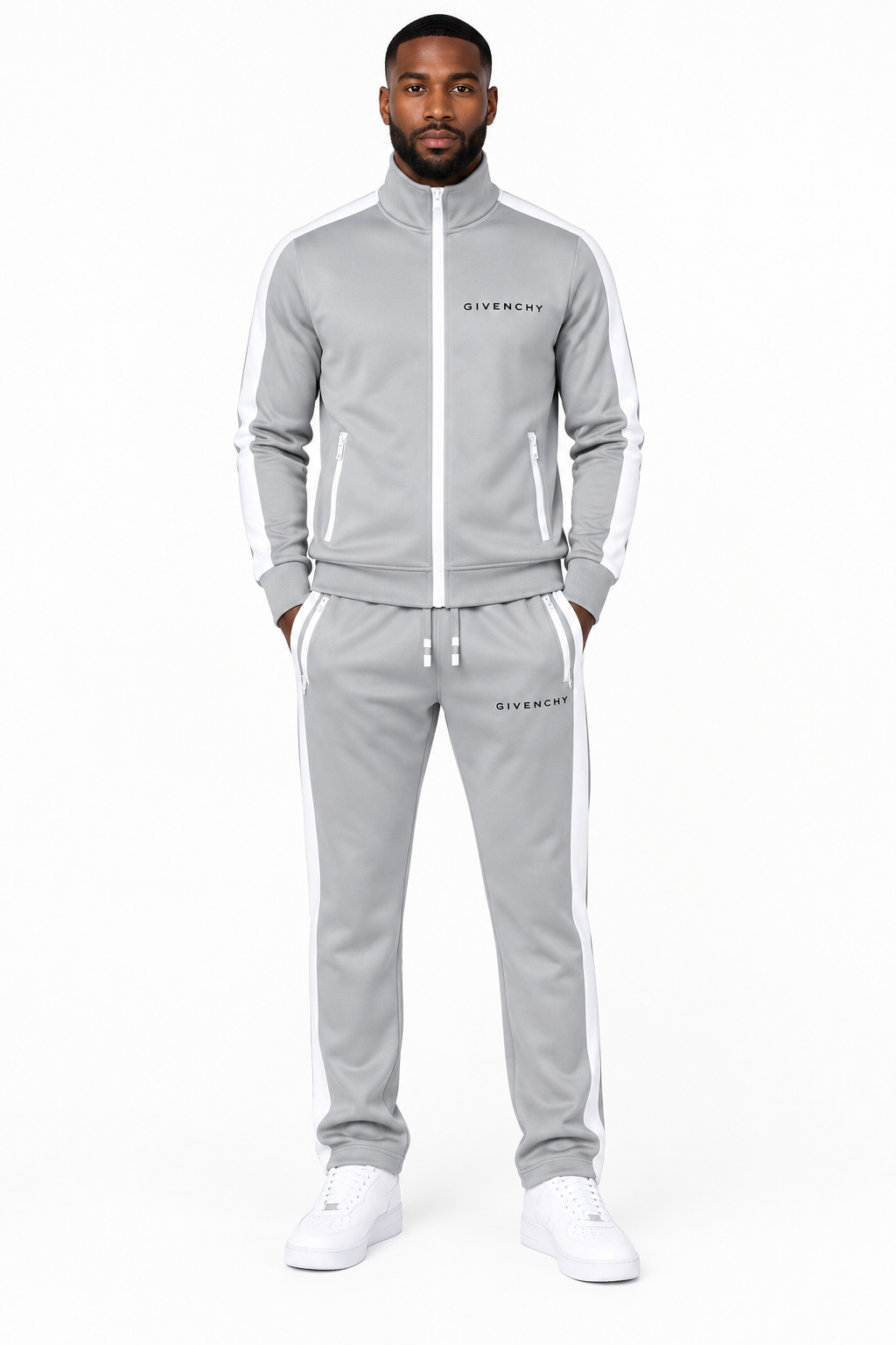 Men's Givenchy Dri-Fit TrackSuit | Color: Grey | View 1