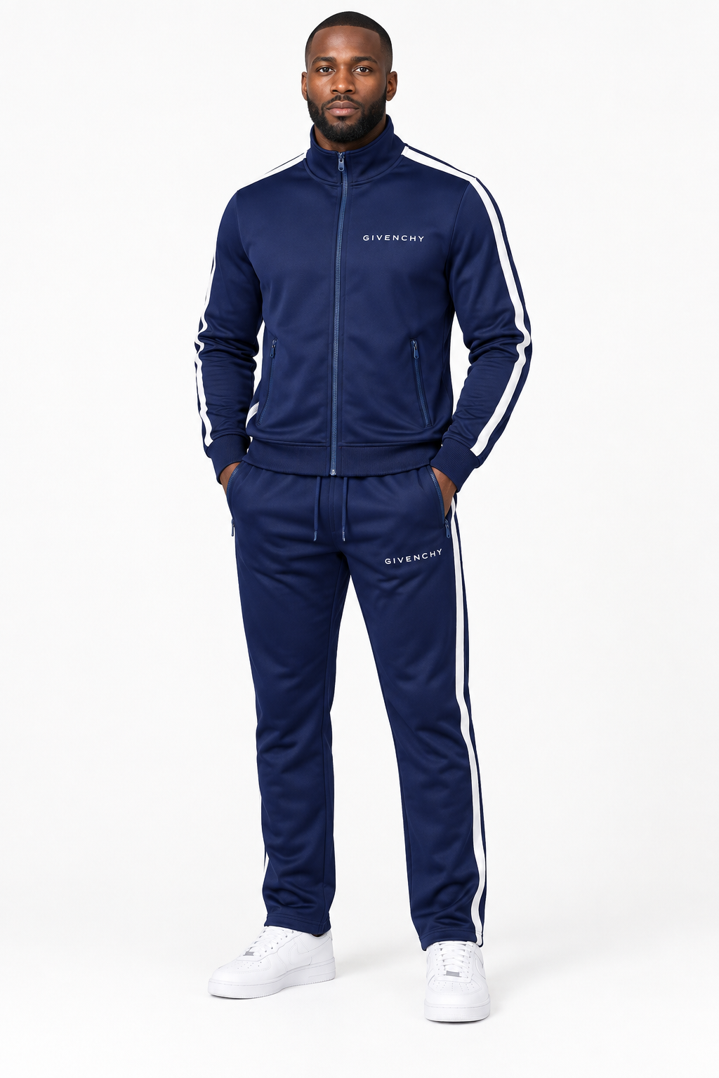 Men's Givenchy Dri-Fit TrackSuit | Color: Navy | View 1