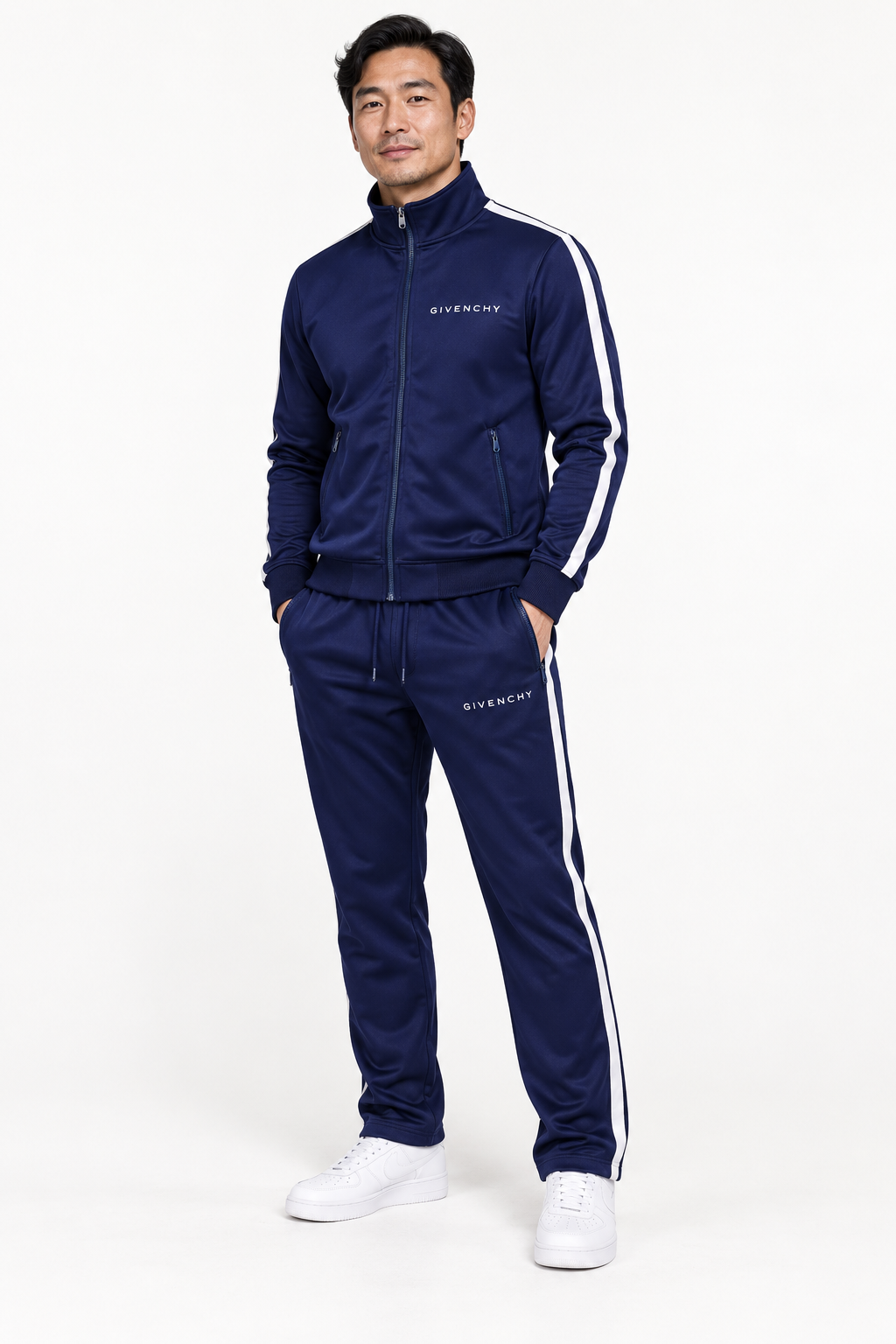 Men's Givenchy Dri-Fit TrackSuit | Color: Navy | View 2