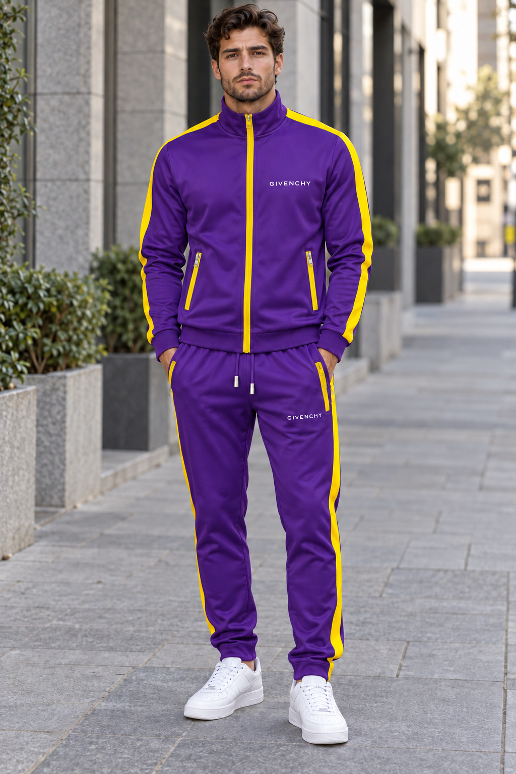 Men's Givenchy Dri-Fit TrackSuit | Color: Purple | Image 1