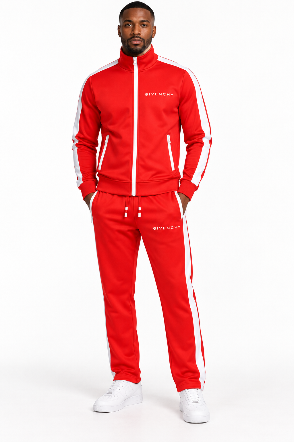 Men's Givenchy Dri-Fit TrackSuit | Color: Red | View 1