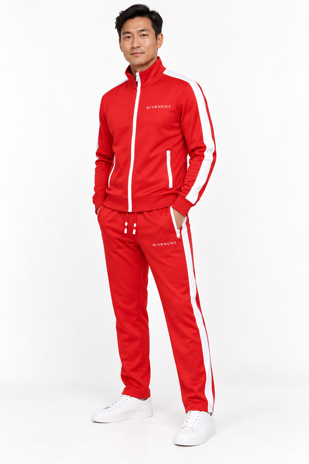 Men's Givenchy Dri-Fit TrackSuit | Color: Red | View 2