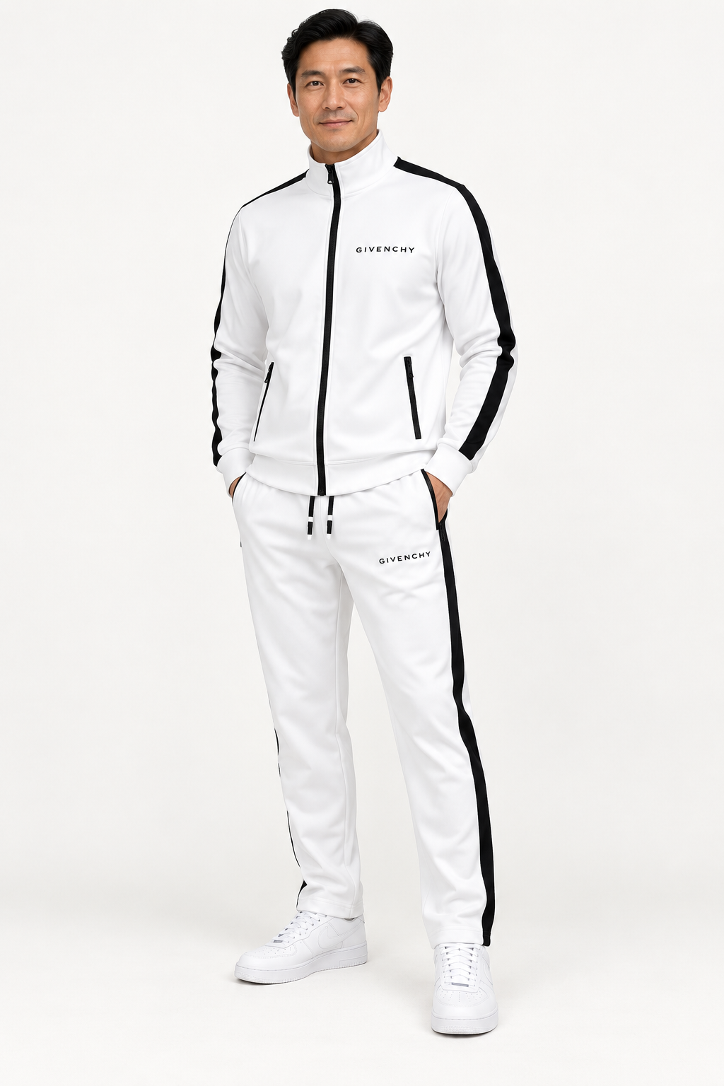 Men's Givenchy Dri-Fit TrackSuit | Color: White | View 2