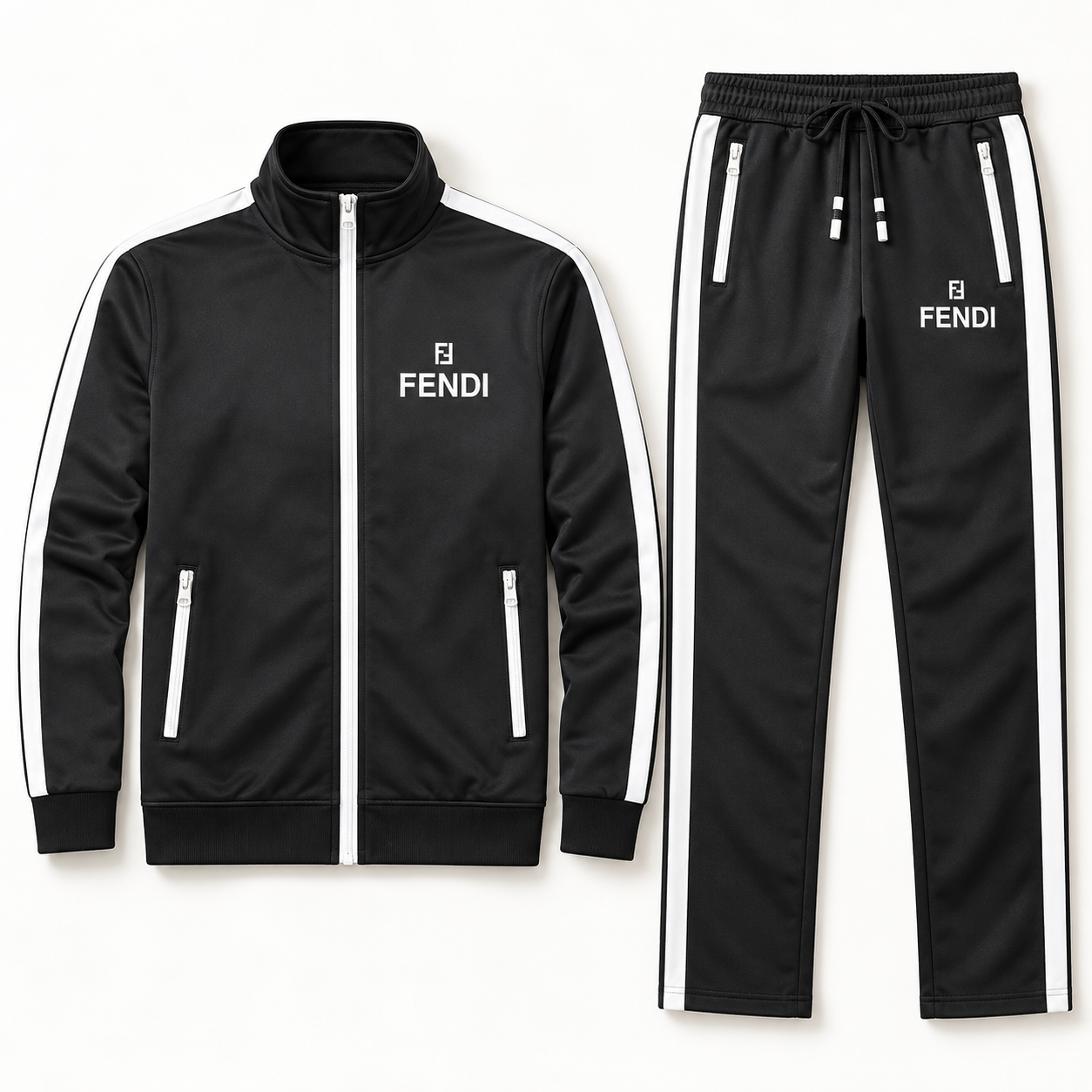 Men's Fendi Dri-Fit TrackSuit | Color: Black | View 5