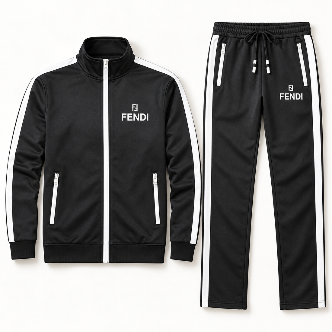 Men's Fendi Dri-Fit TrackSuit | Color: Black | View 5