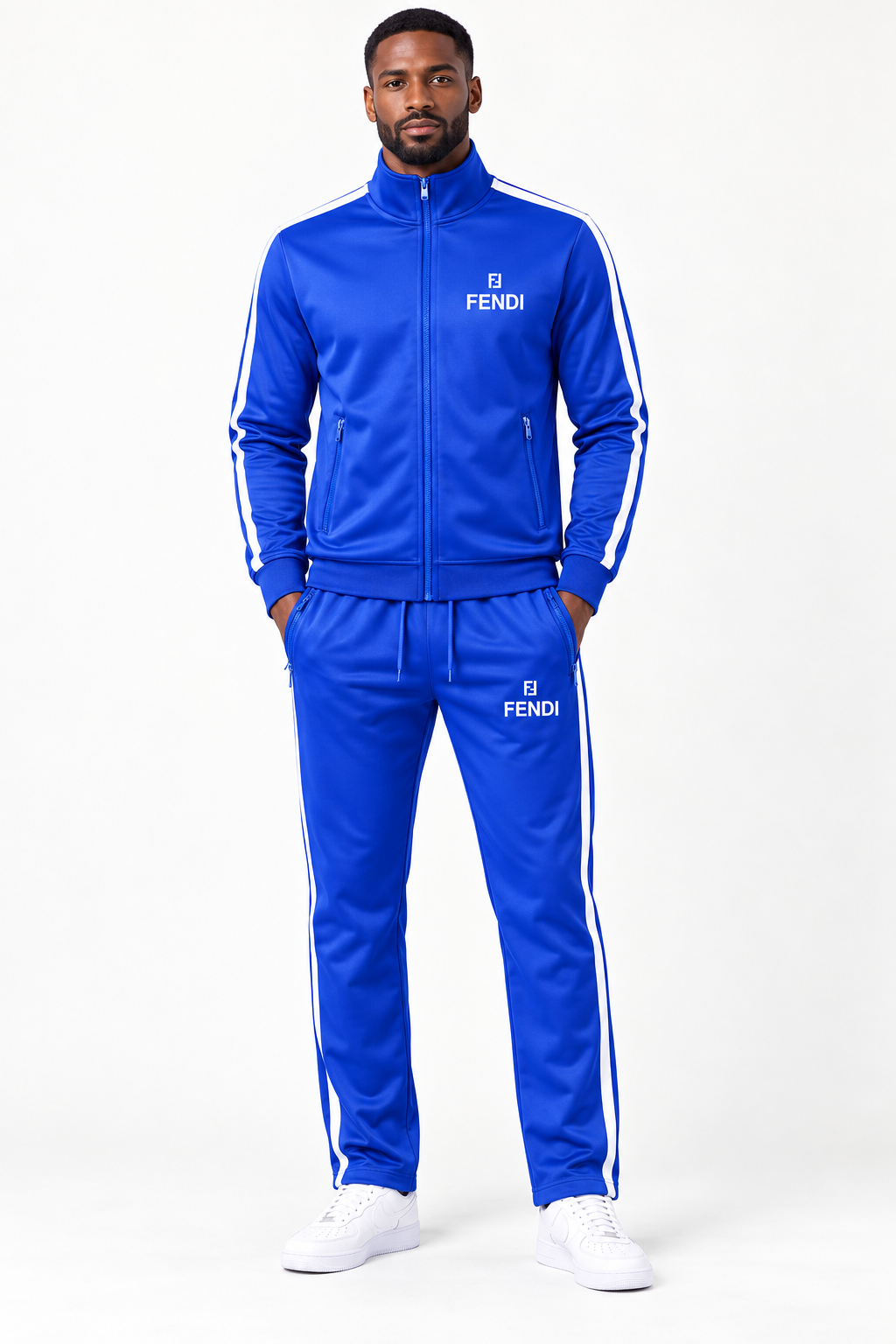 Men's Fendi Dri-Fit TrackSuit | Color: Blue | View 1