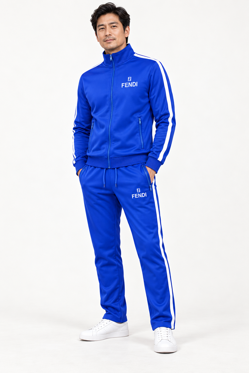 Men's Fendi Dri-Fit TrackSuit | Color: Blue | View 2