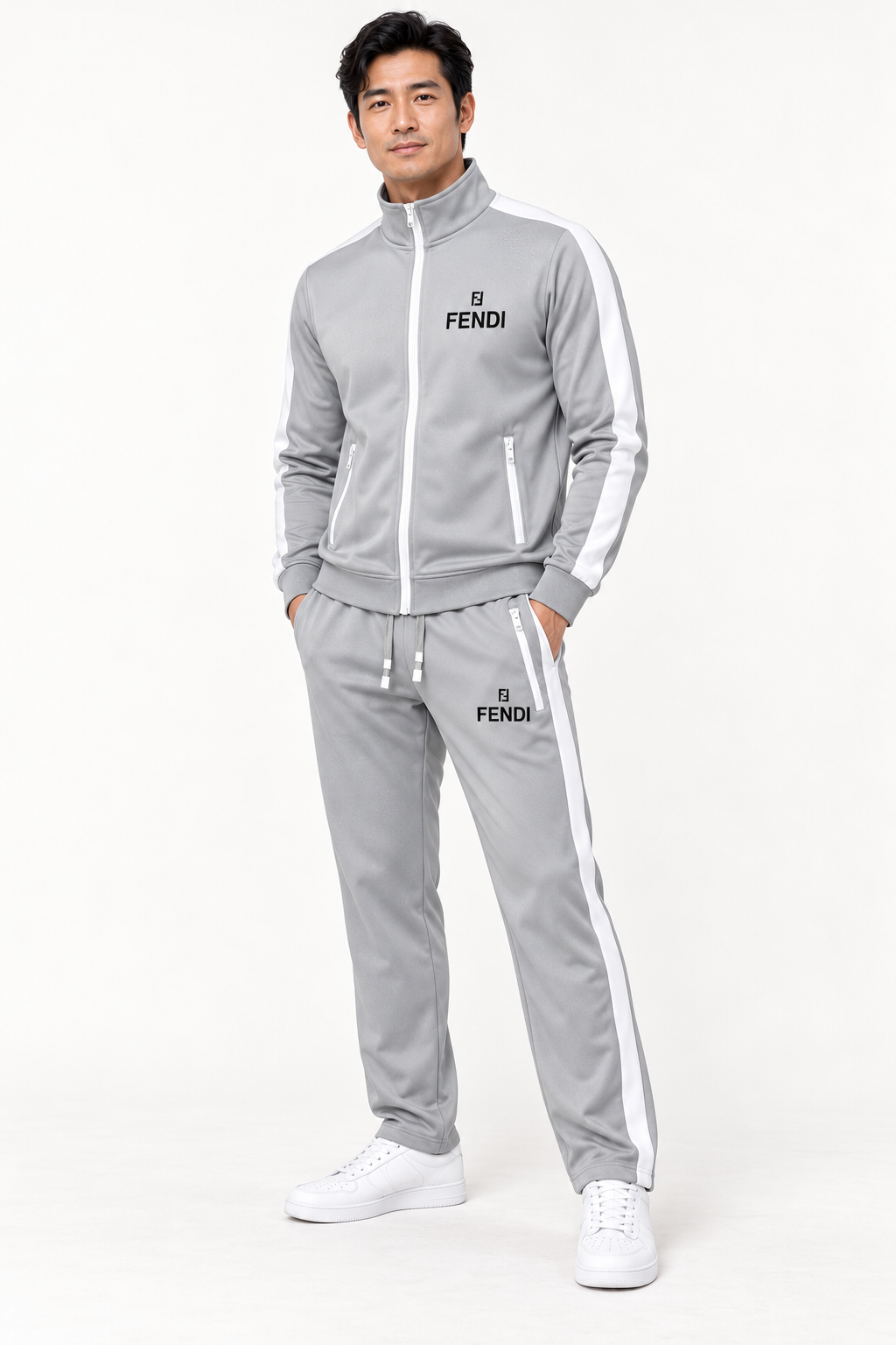 Men's Fendi Dri-Fit TrackSuit | Color: Grey | View 2