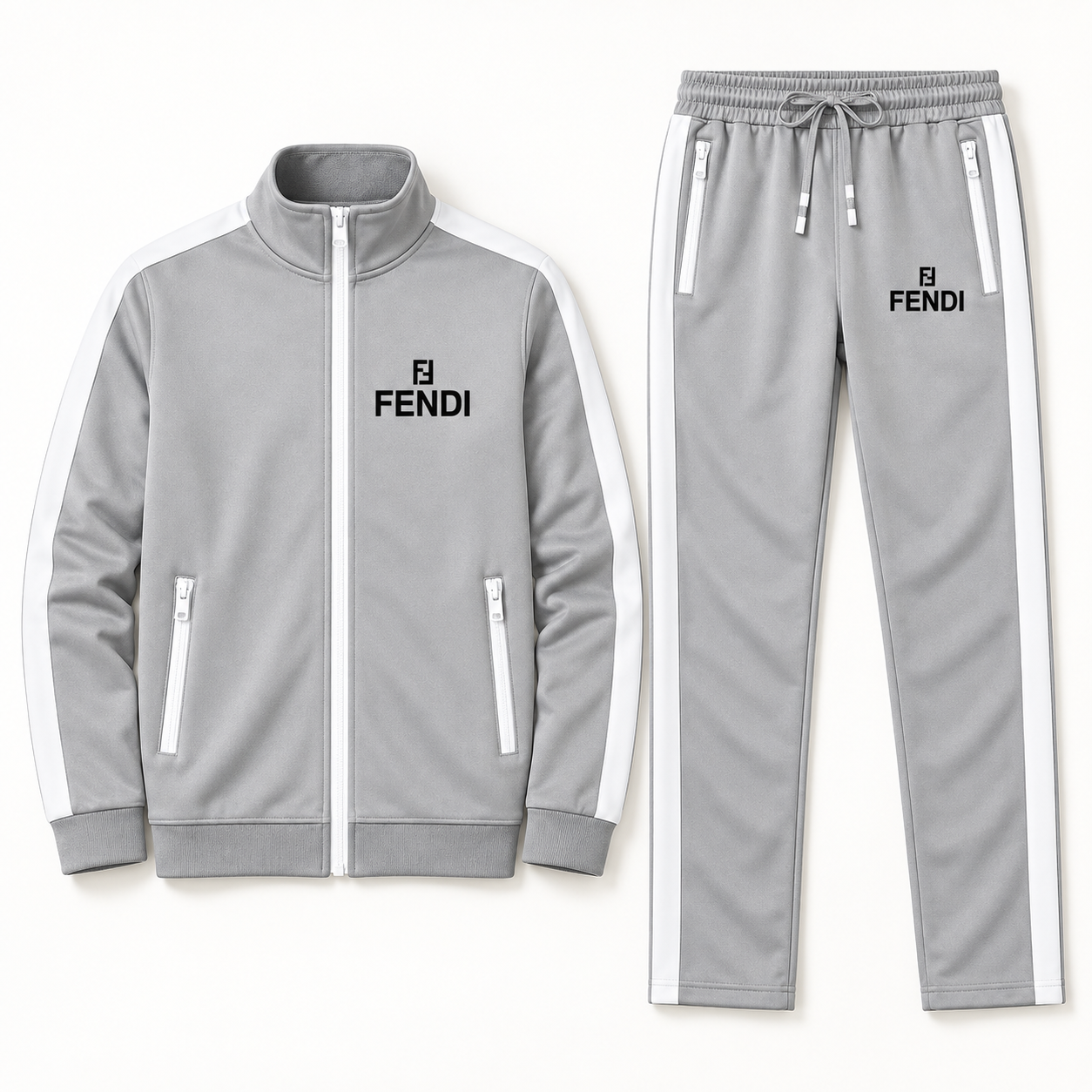 Men's Fendi Dri-Fit TrackSuit | Color: Grey | View 5