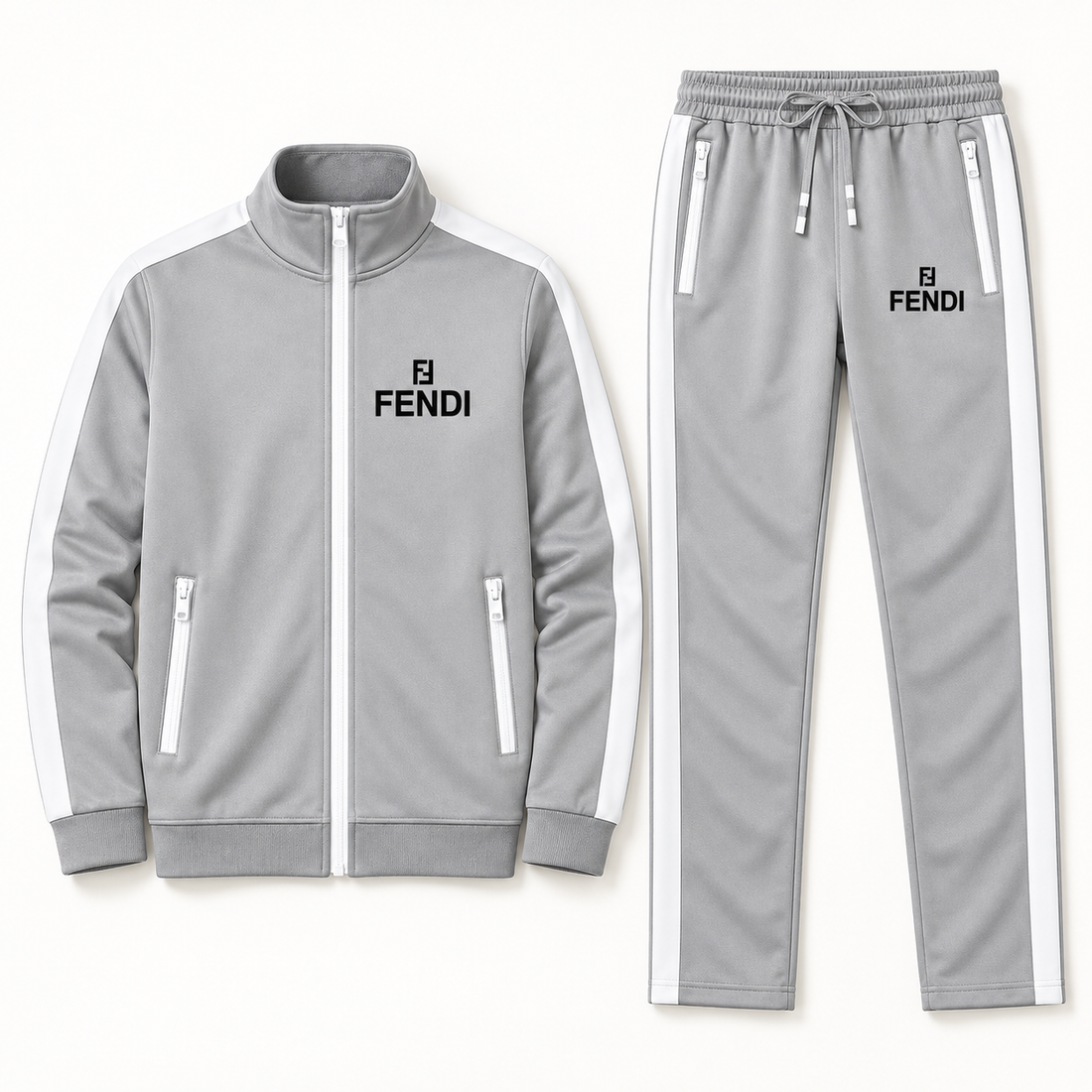 Men's Fendi Dri-Fit TrackSuit | Color: Grey | View 5