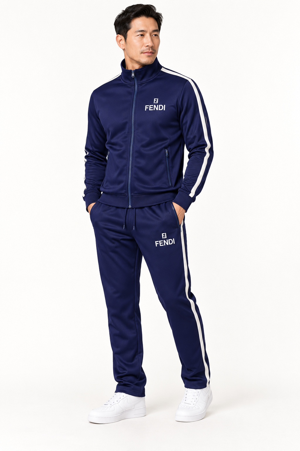 Men's Fendi Dri-Fit TrackSuit | Color: Navy | View 2
