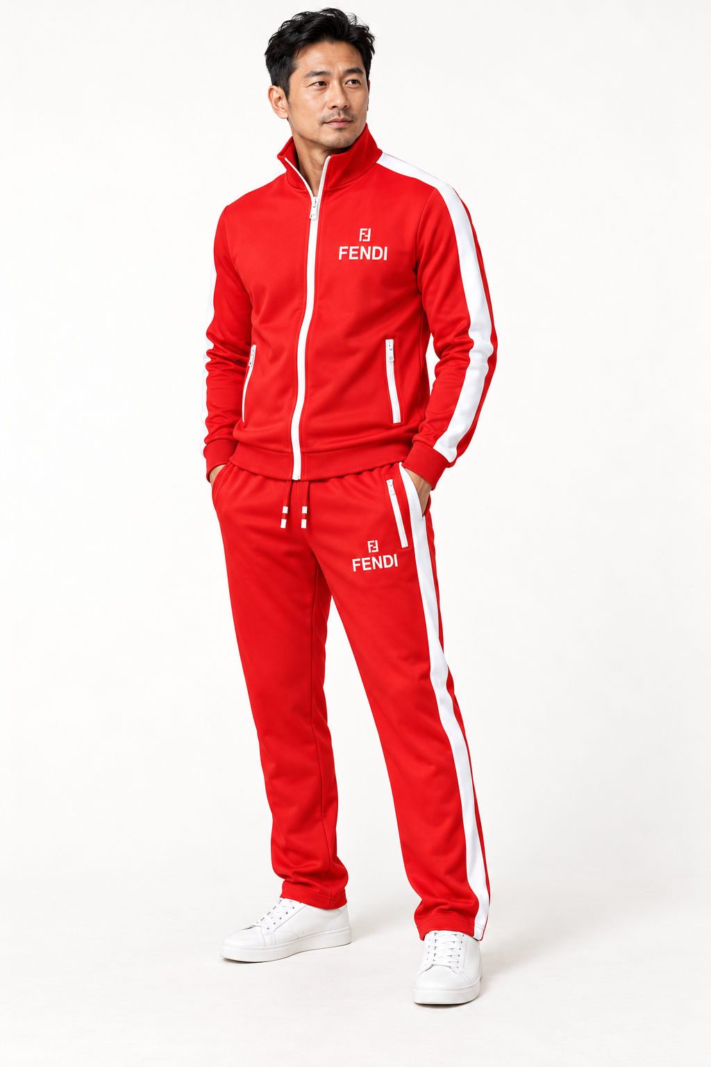 Men's Fendi Dri-Fit TrackSuit | Color: Red | View 2