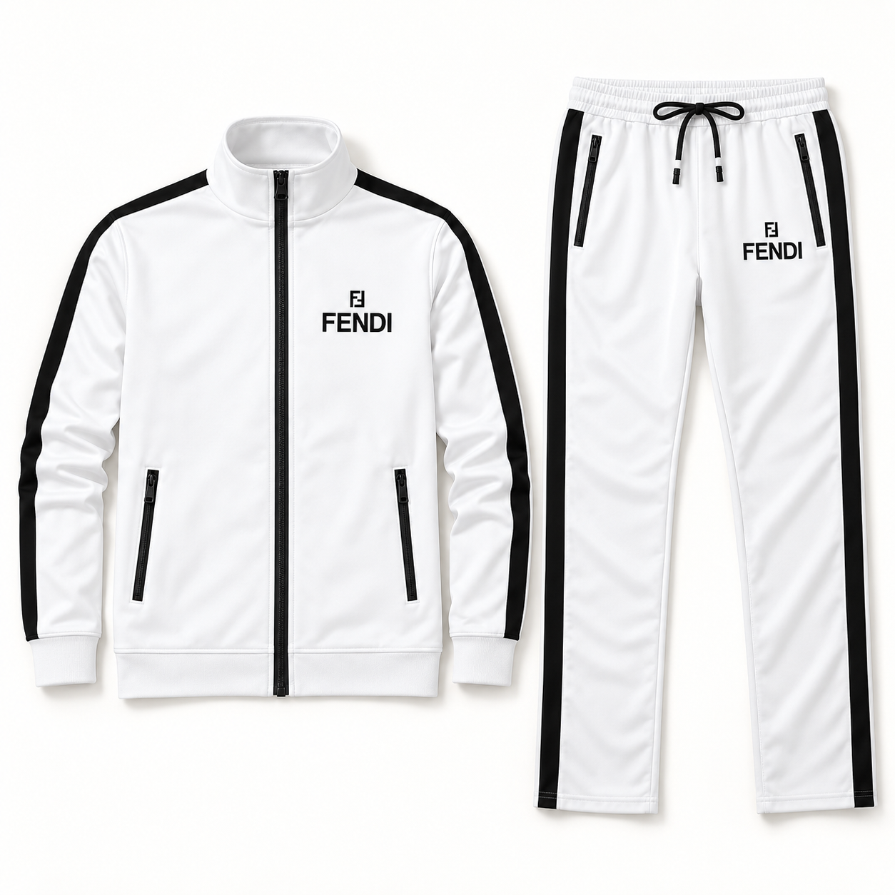Men's Fendi Dri-Fit TrackSuit | Color: White | View 5