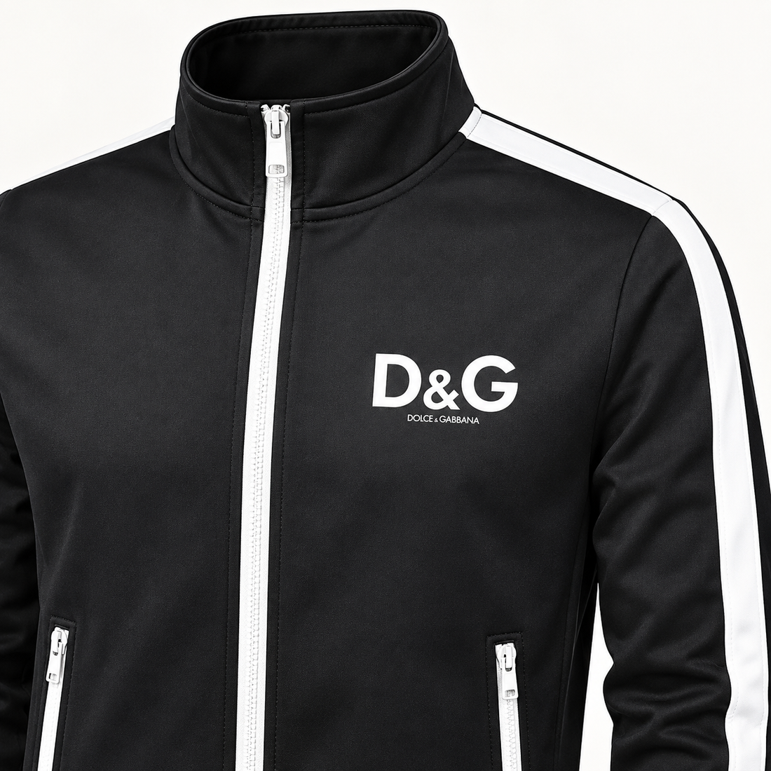 Men's Dolce and Gabbana Dri-Fit TrackSuit | Color: Black | View 3