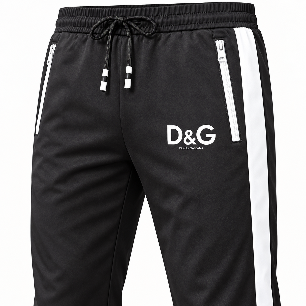 Men's Dolce and Gabbana Dri-Fit TrackSuit | Color: Black | View 4