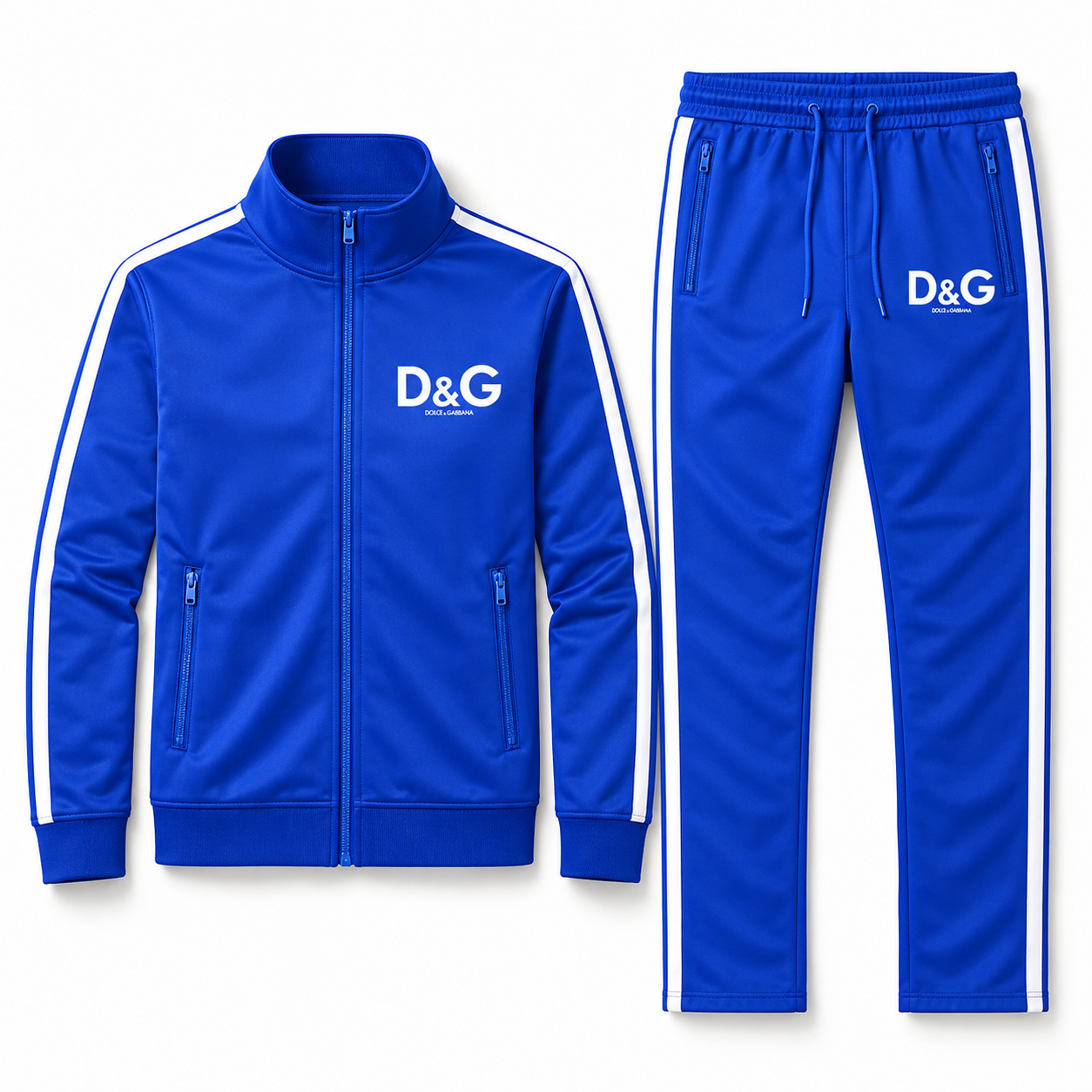 Men's Dolce and Gabbana Dri-Fit TrackSuit | Color: Blue | View 5