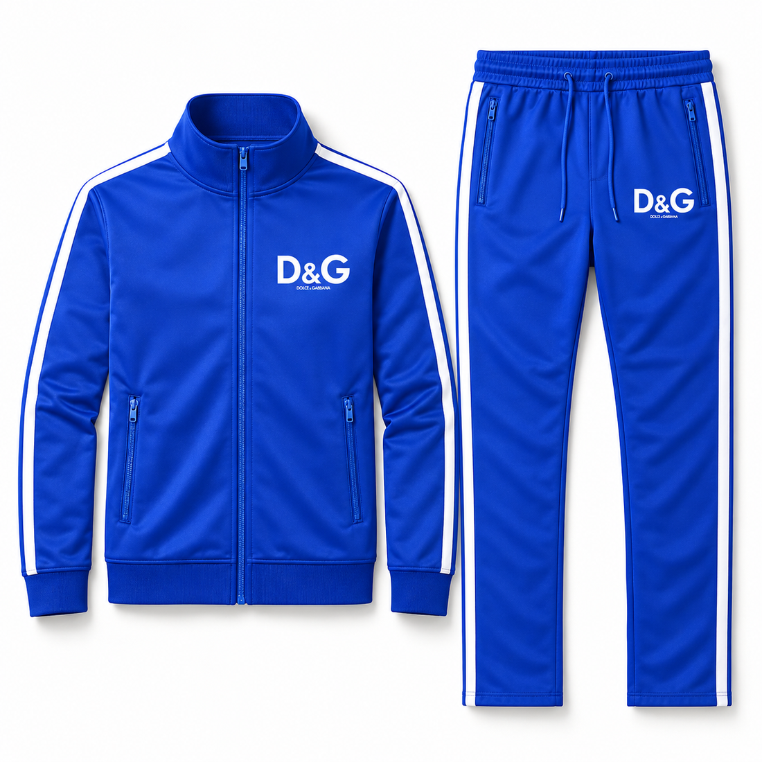 Men's Dolce and Gabbana Dri-Fit TrackSuit | Color: Blue | View 5