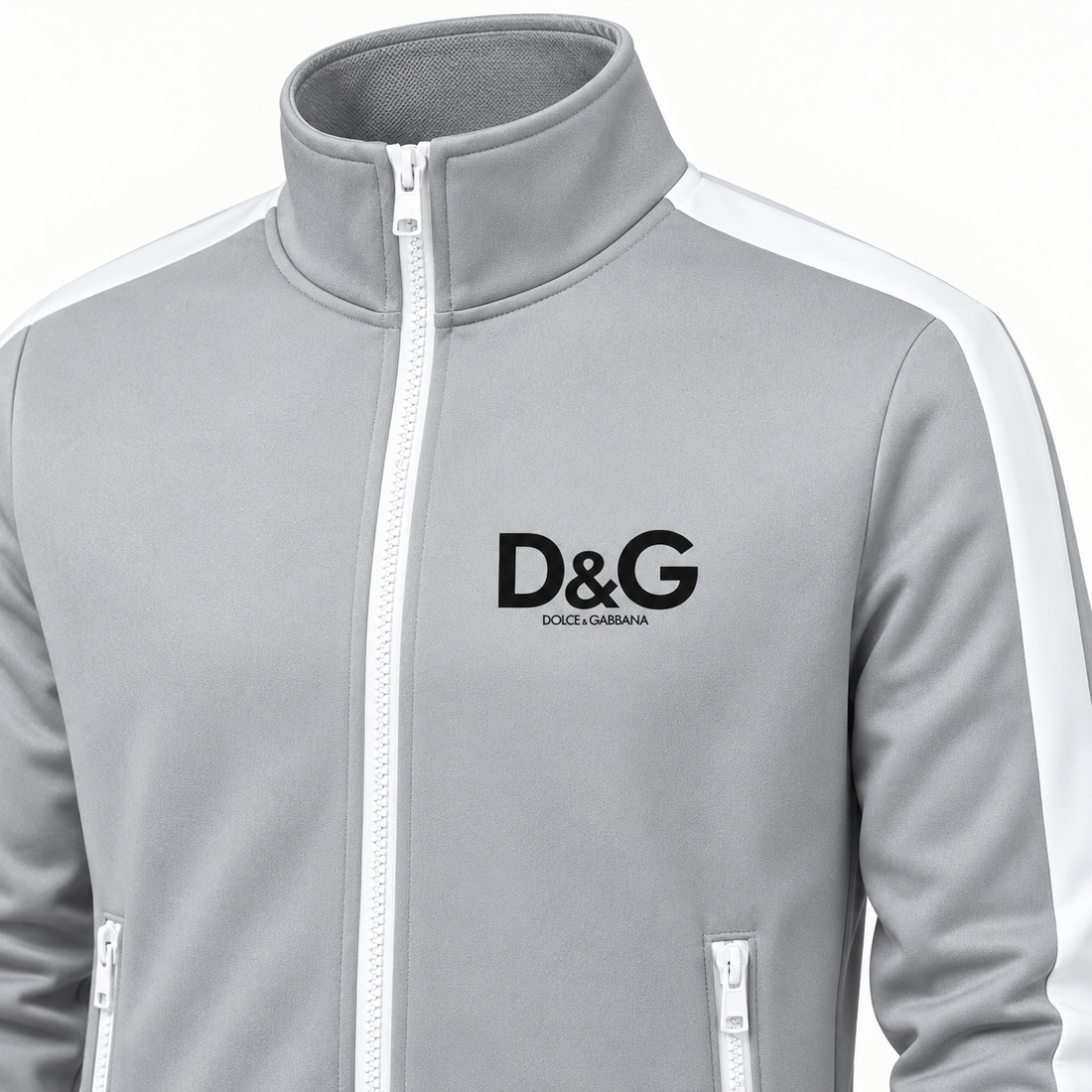 Men's Dolce and Gabbana Dri-Fit TrackSuit | Color: Grey | View 3