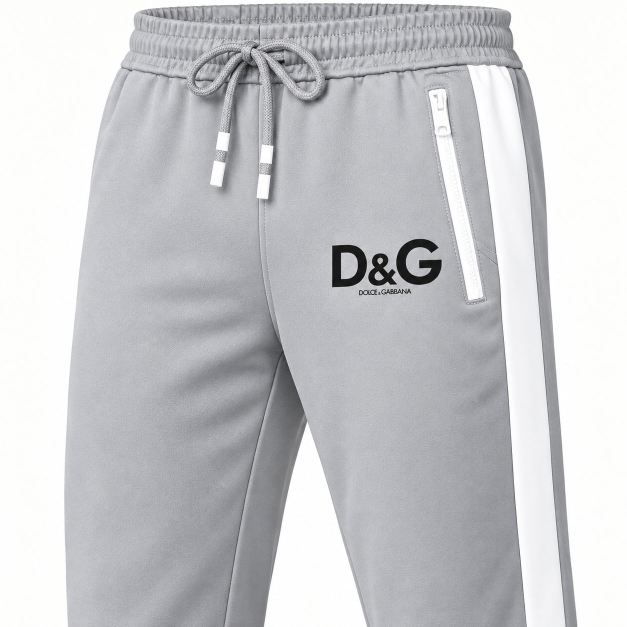 Men's Dolce and Gabbana Dri-Fit TrackSuit | Color: Grey | View 4