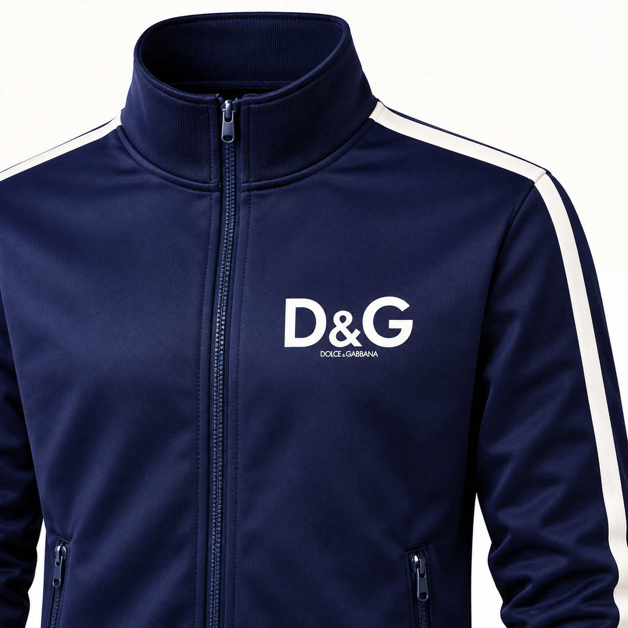 Men's Dolce and Gabbana Dri-Fit TrackSuit | Color: Navy | View 3