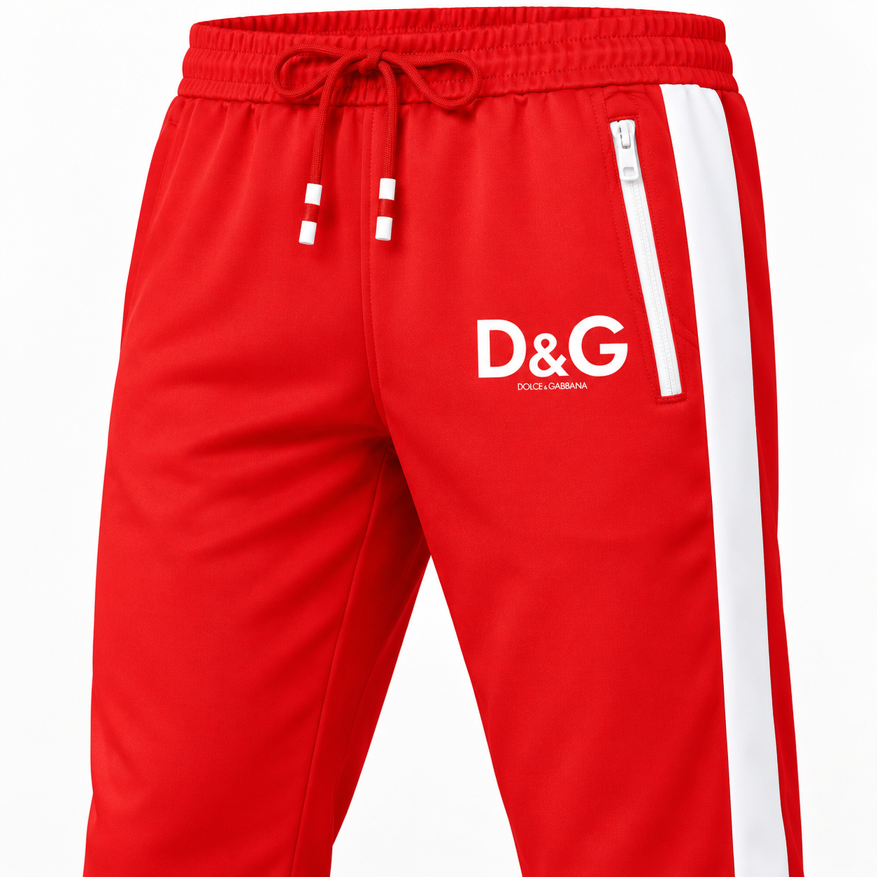 Men's Dolce and Gabbana Dri-Fit TrackSuit | Color: Red | View 4