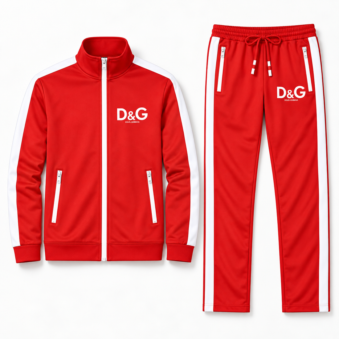 Men's Dolce and Gabbana Dri-Fit TrackSuit | Color: Red | View 5