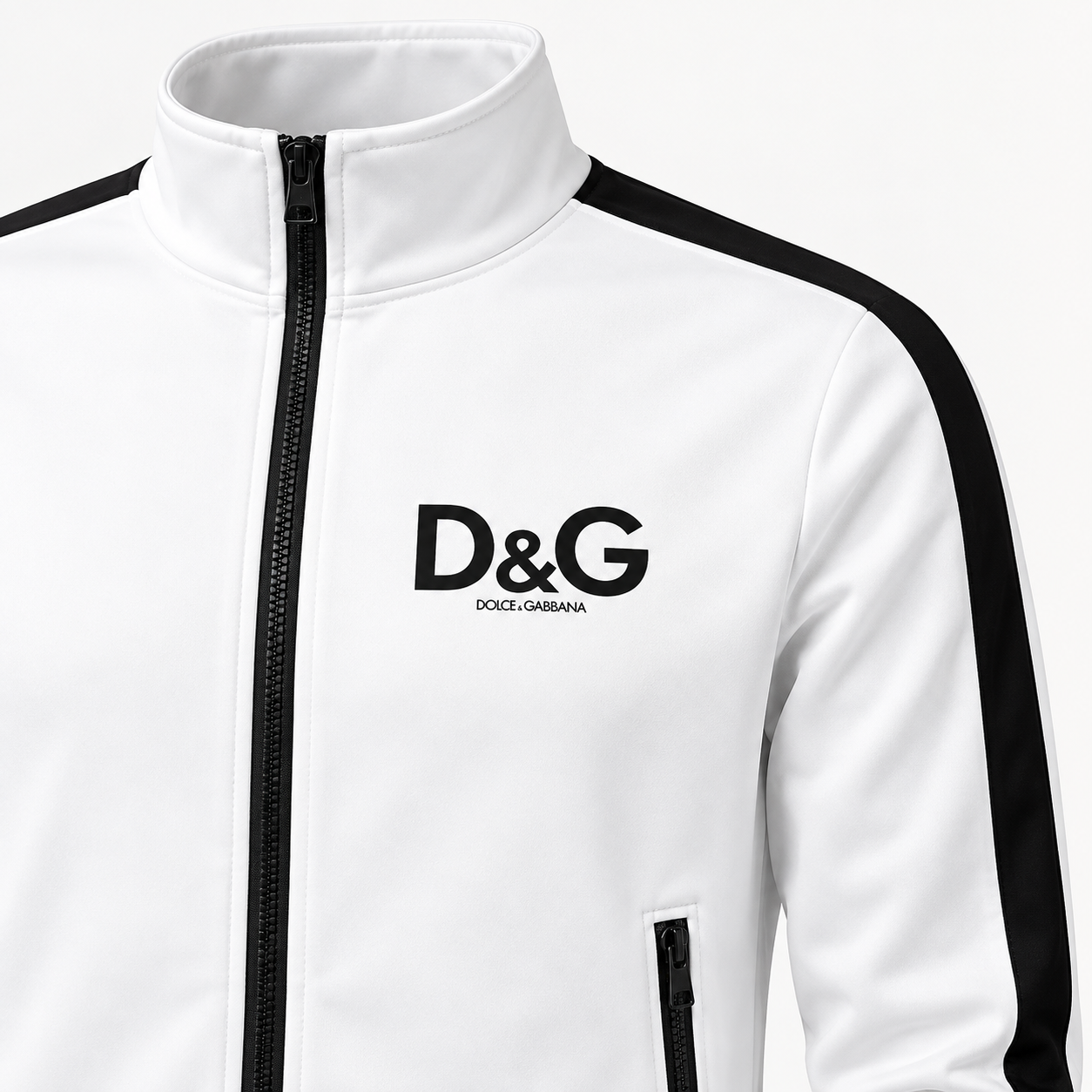 Men's Dolce and Gabbana Dri-Fit TrackSuit | Color: White | View 3