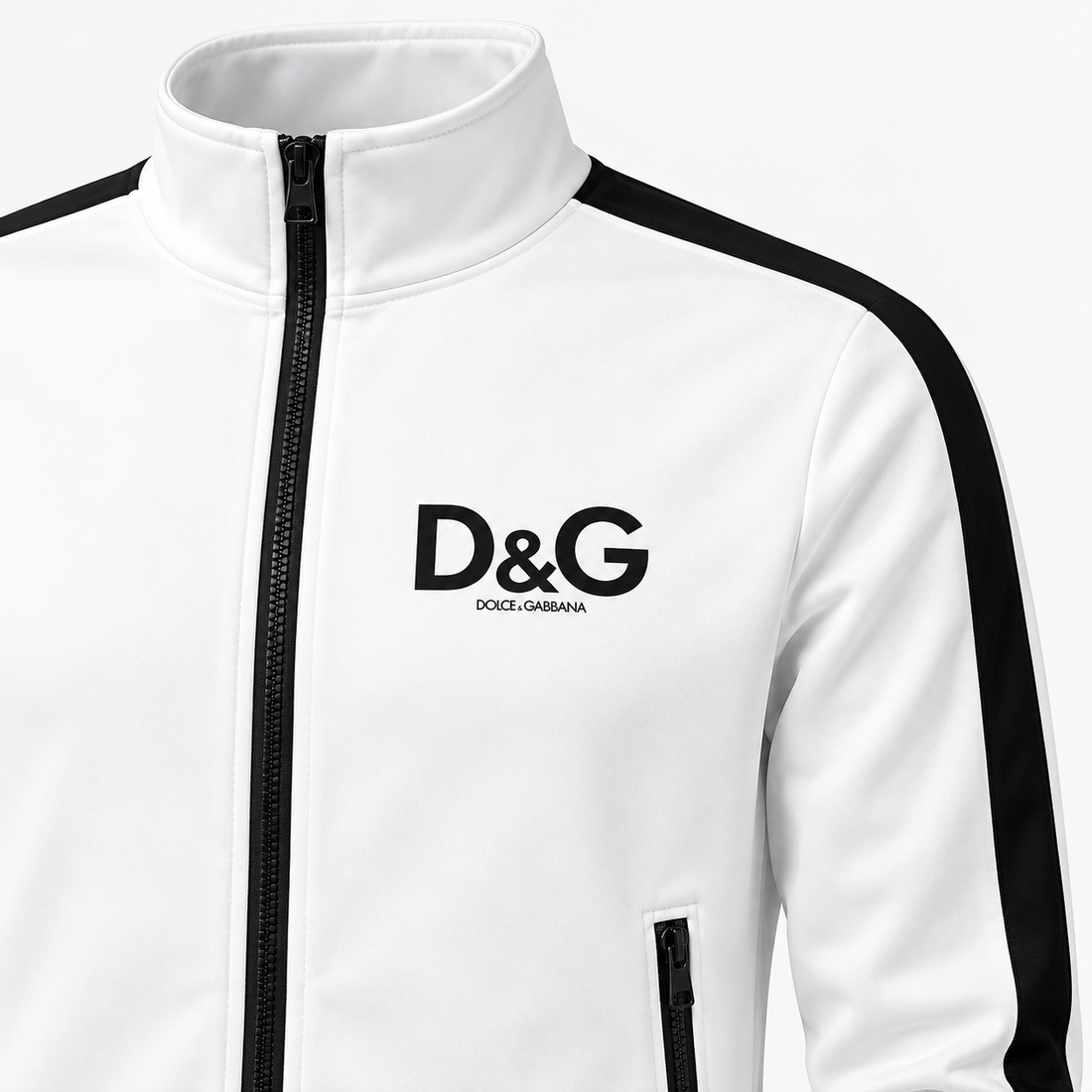 Men's Dolce and Gabbana Dri-Fit TrackSuit | Color: White | View 3